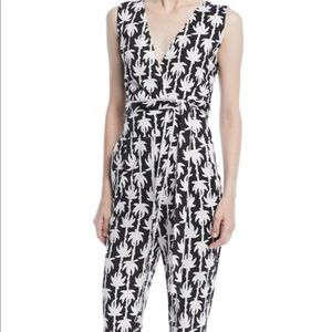 Diane von Furstenberg Terria Palm-Print Jumpsuit